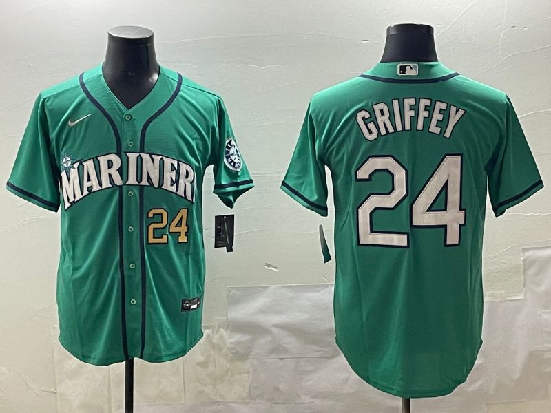 Men Seattle Mariners #24 Griffey Green Game 2025 Nike MLB Jersey style 4->seattle mariners->MLB Jersey